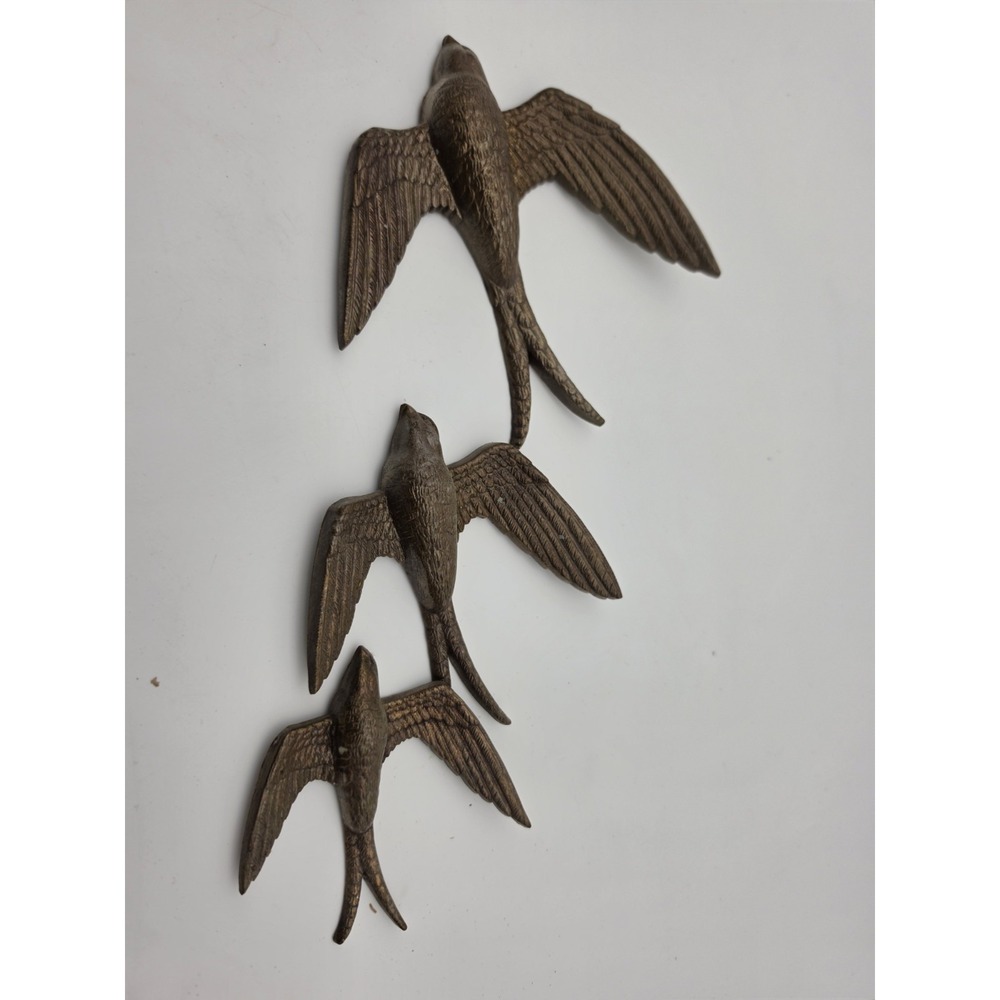 3 Vtg Burwood Plastic Swallow Birds Wall Decor Metallic Color #2682 - Picture 3 of 4